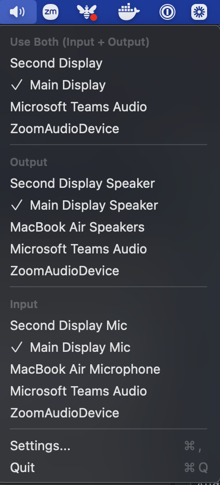 Early design menu